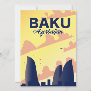 Baku Azerbaijan Flame Towers Vacation poster