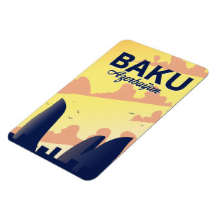 Baku Azerbaijan Flame Towers Vacation poster Magnet
