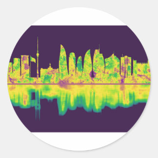 Baku Azerbaijan Skyline Classic Round Sticker