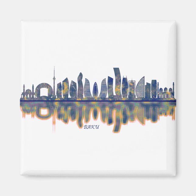 Baku Skyline Magnet (Front)