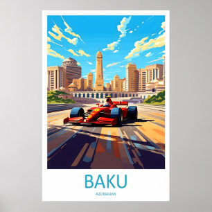 Baku Travel Print Wall Baku Circuit Poster