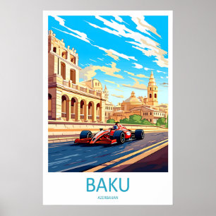 Baku Travel Print Wall Baku Circuit Poster