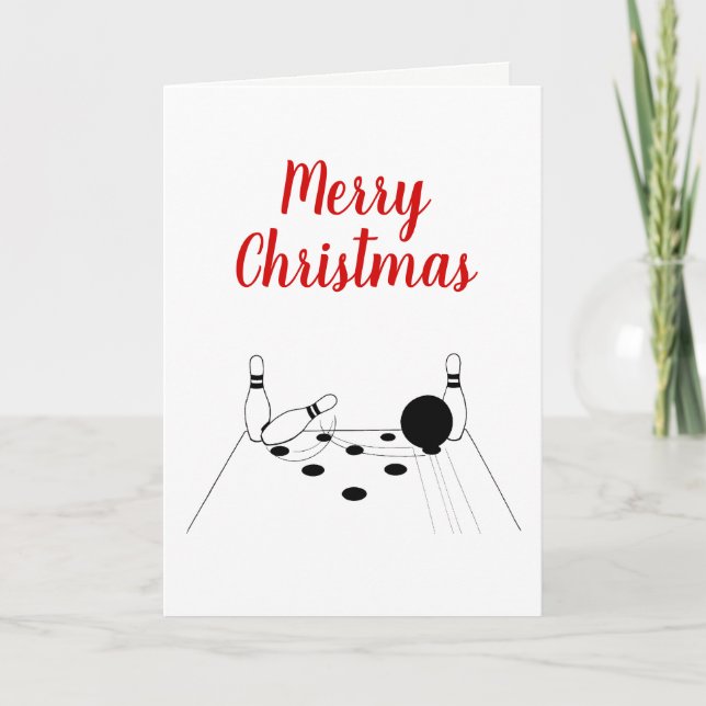 Bal de bowling de sport et carte de vacances Pins (Devant)