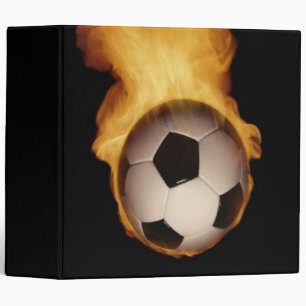 Bal de football en feu sur un Classeur
