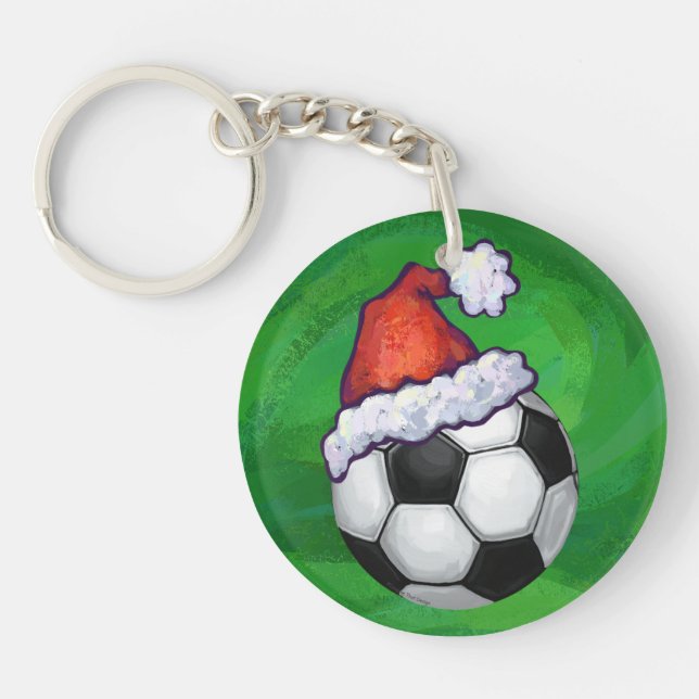 Bal de football Santa Chapeau sur Vert (Devant)