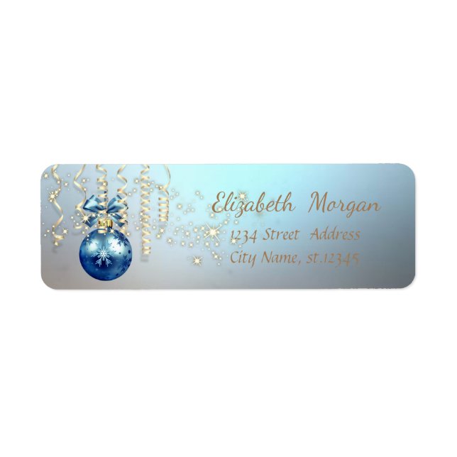 Bal de Noël élégant, Étincelle, Bleu (Devant)