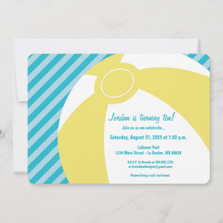 Bal de plage jaune avec invitation à l'eau
