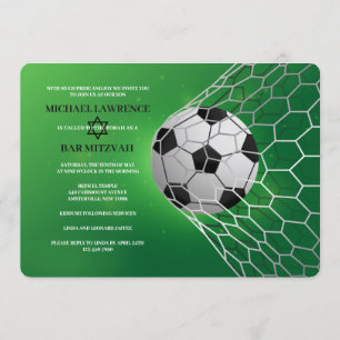 Bal de soccer réaliste Bar Mitzvah Invitation