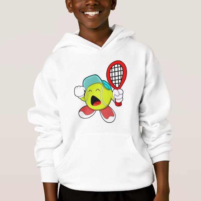 Bal de tennis avec raquette de tennis (Devant)