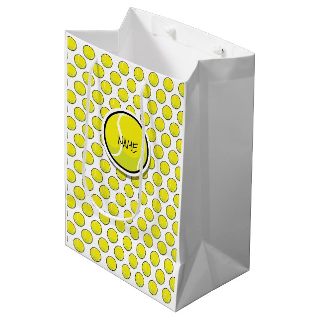 Bal de tennis Jaune White Sports Sac cadeau (Devant Angle)