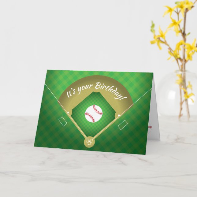 Bal Diamond de Baseball Design Sport Carte Anniver (Fleur jaune)