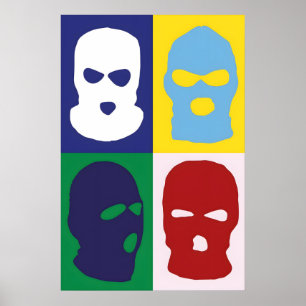 Balaclava Japanese Abstract Bauhaus Formula Modern Poster