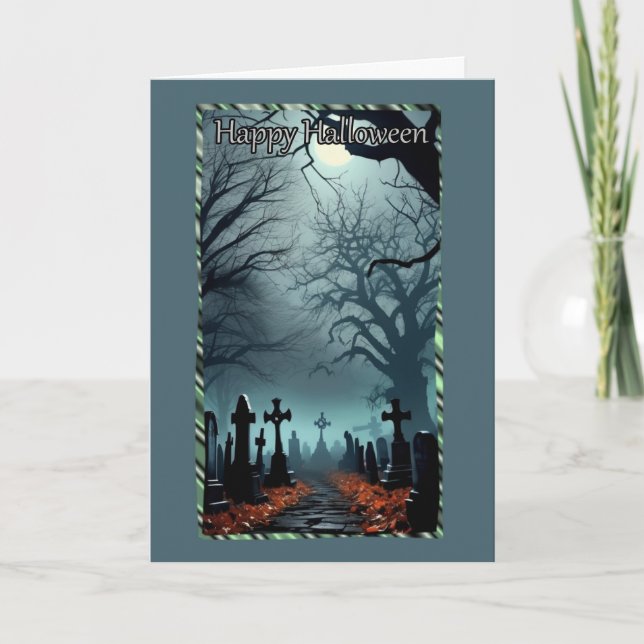 Balade à travers le cimetière Carte d'Halloween (Devant)