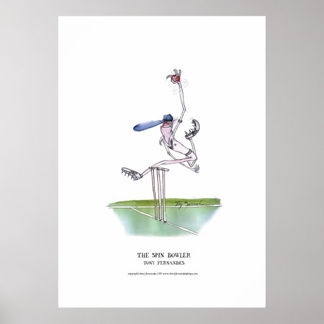 balai à spin bowler, affiche tony fernandes (Devant)