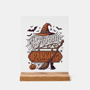Balai Parking Halloween Sorcière Chapeau Manche No