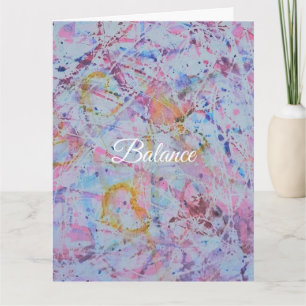 ​"Balance" Abstract Watercolor & Wax Resistance Card