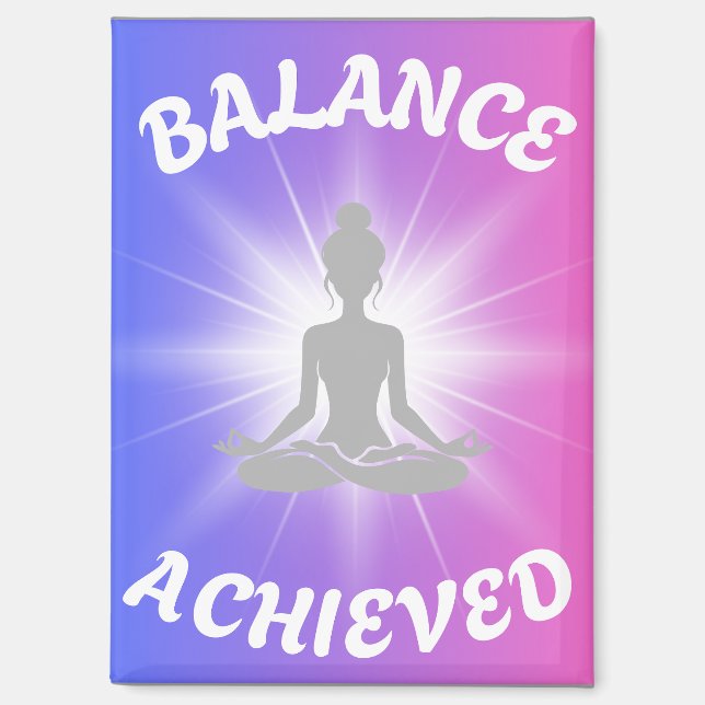Balance Achieved Lotus Pose Bicolor Magnet (Front)