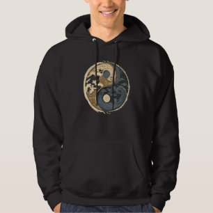 Balance and Harmony Yin Yang Symbol with Waves Hoodie