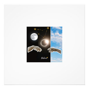Balance Astrology Eclipse and Moon Surreal Poster