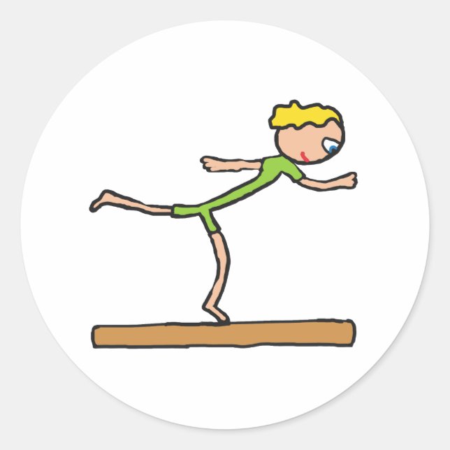 Balance Beam Classic Round Sticker (Front)