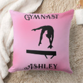 Balance Beam Pink Blush Gymnast   Throw Pillow (Blanket)