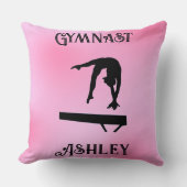 Balance Beam Pink Blush Gymnast   Throw Pillow (Front)