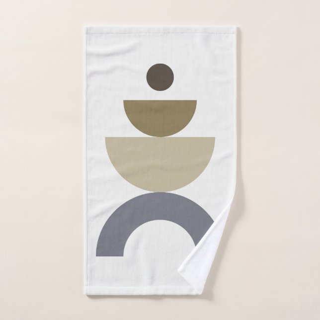 Balance - colourful Mid Century geometric shapes Bath Towel Set (Hand Towel)