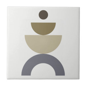 Balance - colourful Mid Century geometric shapes Tile