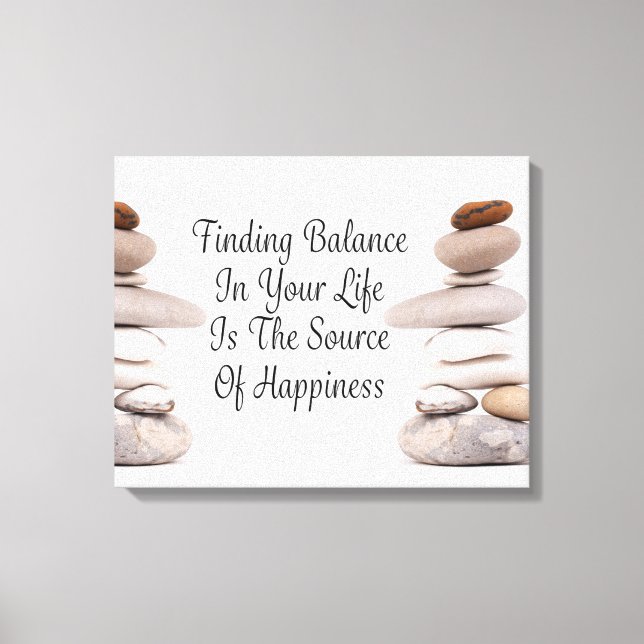 Balance of life zen stones slogan canvas print (Front)