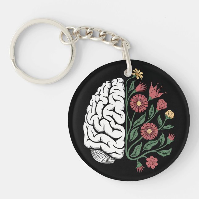 Balance of Mind: Nature Meets Intellect Keychain (Front)
