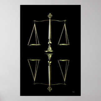 Balance Scales Reflection Poster