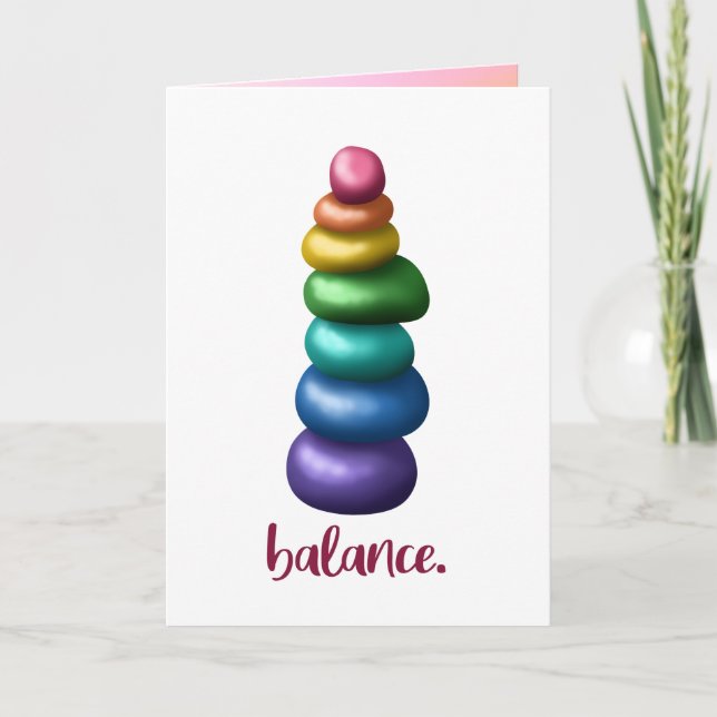 Balance. Stacking Rocks Greeting Card (Front)