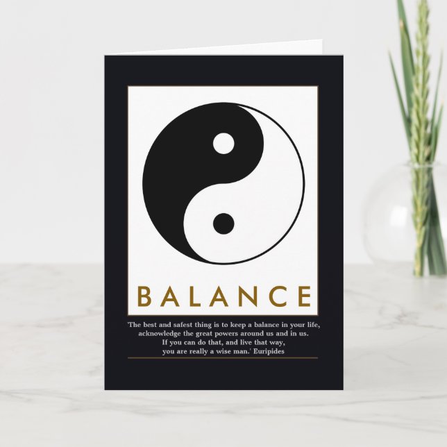 balance yoga yin yang with quote card (Front)