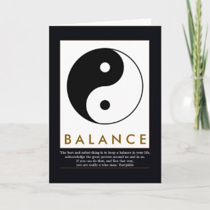 balance yoga yin yang with quote card