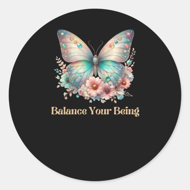 Balance Your Being  Classic Round Sticker (Front)