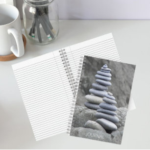 Balanced Beach Pebbles Rock Cairns Notebook