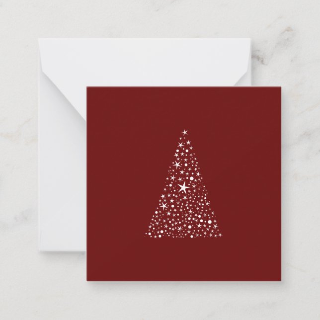 Balanced Bordeaux Christmas Tree Stars Composition Card (Front)