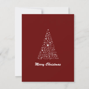 Balanced Bordeaux Christmas Tree Stars Composition Holiday Card