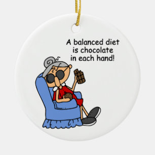 Balanced Chocolate Diet Ceramic Ornament