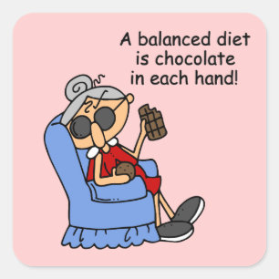 Balanced Chocolate Diet Square Sticker