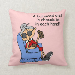 Balanced Chocolate Diet Throw Pillow