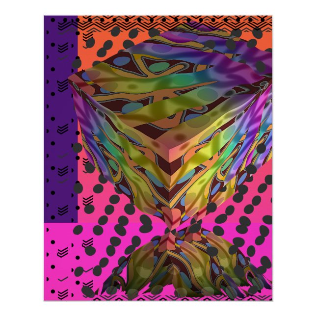 Balanced Cube Optic Square Paperweight Poster (Front)