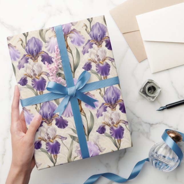 Balanced Luxury Elegant Iris Flowers Wrapping Paper (Gifting)