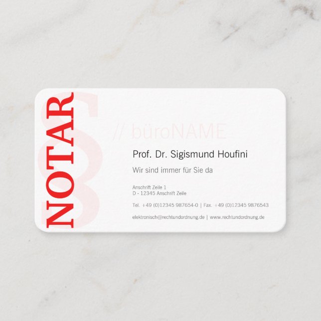 Balanced red and black business card (Front)