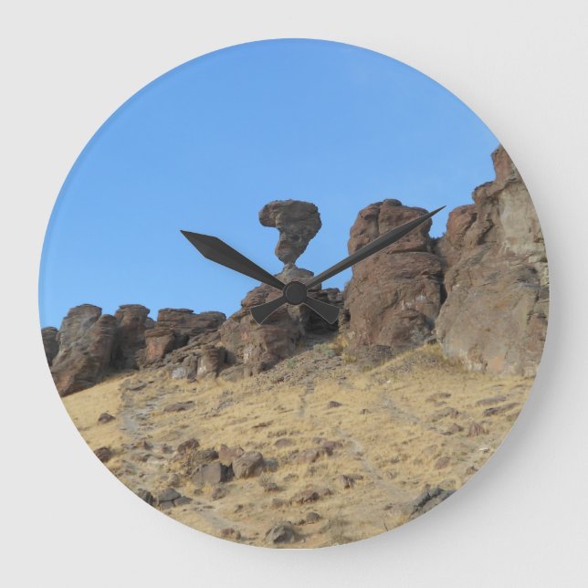 Balanced Rock Idaho Photo Large Clock (Front)