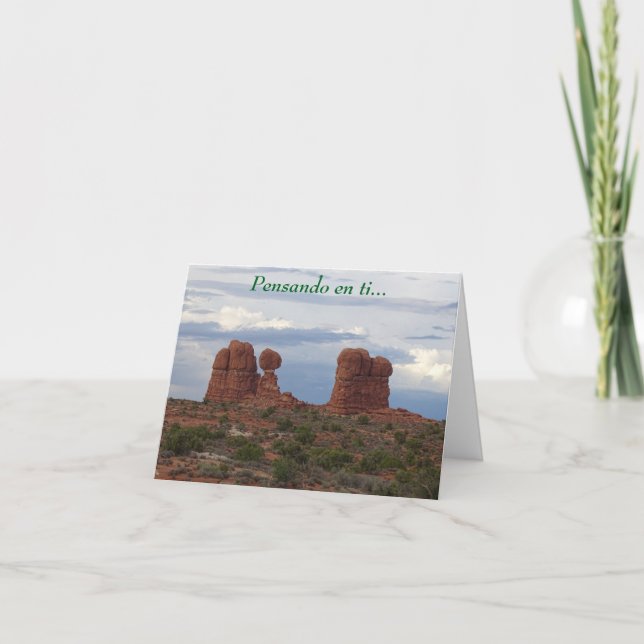 Balanced Rock Pensando en ti (Thinking of You) Card (Front)