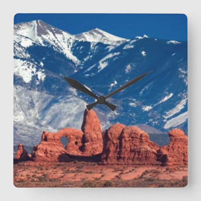 Balanced Rock Trail Square Wall Clock (Front)