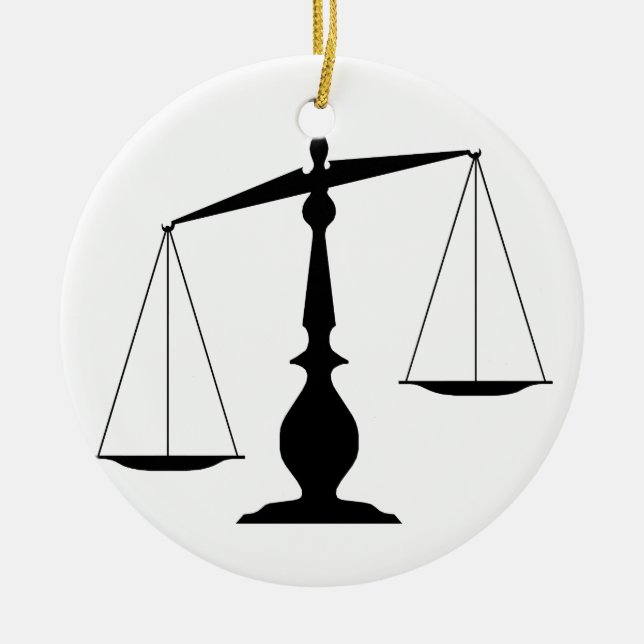 Balanced Scales Ceramic Ornament (Front)