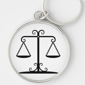 balanced scales keychain