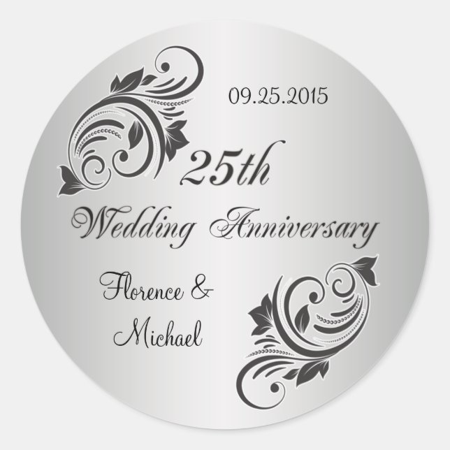 Balances et fleurs argent noir Sticker (Devant)